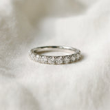 White gold Round Cut Diamond Eternity Band with Shared Prong Setting_27