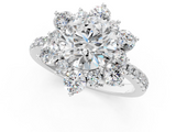 White gold Round Cut Diamond Floral Halo Pave Band with Prong Setting_57