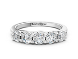 White gold Round Cut Diamond Half Eternity Band with Prong Setting_12