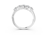White gold Round Cut Diamond Half Eternity Band with Prong Setting_15