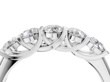 White gold Round Cut Diamond Half Eternity Band with Prong Setting_16