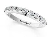 White gold Round Cut Diamond Half-Eternity Band with Shared Prong Setting_13