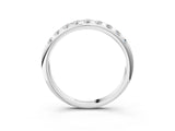 White gold Round Cut Diamond Half-Eternity Band with Shared Prong Setting_15
