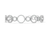 White gold Round Cut Diamond Halo Circle Link Bracelet with Pave Setting