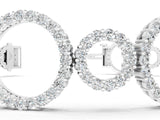 White gold Round Cut Diamond Halo Circle Link Bracelet with Pave Setting_3