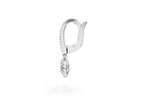 White gold Round Cut Diamond Halo Drop Earrings with Pavé Hoop_1