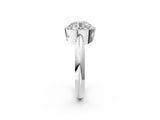 White gold Round Cut Diamond Halo Engagement Ring with Split Shank and Four-Prong Setting_108