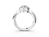 White gold Round Cut Diamond Halo Engagement Ring with Split Shank and Four-Prong Setting_110