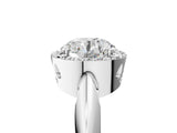 White gold Round Cut Diamond Halo Engagement Ring with Split Shank and Four-Prong Setting_112