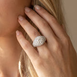 White gold Round Cut Diamond Halo Pave Band Prong Setting Ring_30