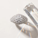 White gold Round Cut Diamond Halo Pave Band Prong Setting Ring_31