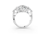 White gold Round Cut Diamond Halo Ring with Pavé Band and Four-Prong Setting_109