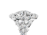 White gold Round Cut Diamond Halo Ring with Pavé Band and Four-Prong Setting_111