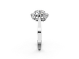 White gold Round Cut Diamond Halo Ring with Round Brilliant Halo and Solitaire Band_118