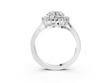White gold Round Cut Diamond Halo Ring with Round Brilliant Halo and Solitaire Band_119