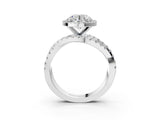 White gold Round Cut Diamond Halo Ring with Round Split Shank and Prong Setting_15