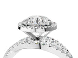 White gold Round Cut Diamond Halo Ring with Round Split Shank and Prong Setting_16