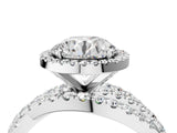 White gold Round Cut Diamond Halo Ring with Round Split Shank and Prong Setting_52