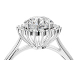 White gold Round Cut Diamond Halo Ring with Solitaire Band and Prong Setting_87