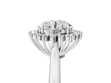 White gold Round Cut Diamond Halo Ring with Solitaire Band and Prong Setting_88
