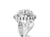 White gold Round Cut Diamond Halo Ring with Vintage Split Shank and Four-Prong Setting_54