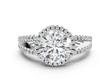 White gold Round Cut Diamond Halo Split Shank Engagement Ring_40