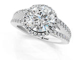 White gold Round Cut Diamond Halo Split Shank Engagement Ring_41