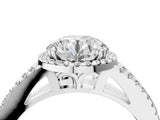 White gold Round Cut Diamond Halo Split Shank Engagement Ring_44