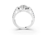 White gold Round Cut Diamond Halo Split Shank Prong Set Ring_10