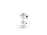 Silver 1.09 Carat E-F VVS-VS Round Diamond Halo Stud Earrings