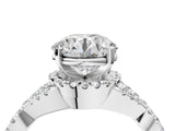 White gold Round Cut Diamond  Halo Twist Band Solitaire Prong Setting Ring_123