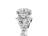 White gold Round Cut Diamond  Halo Twist Band Solitaire Prong Setting Ring_135