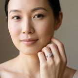 White gold Round Cut Diamond Halo Twist Band with Four-Prong Setting_25