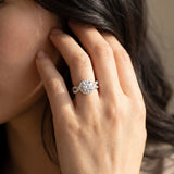 White gold Round Cut Diamond Halo Twist Band with Four-Prong Setting_26