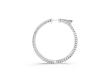 White gold Round Cut Diamond Hoop Earrings with Pavé Setting and Prong Set Stones_5