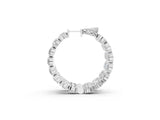 White gold Round Cut Diamond Inside-Out Hoop Earrings with Shared Prong Setting_6