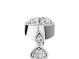 White gold Round Cut Diamond Milgrain Marquise Band with Prong Setting_10