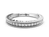 White gold Round Cut Diamond Milgrain Pavé Eternity Band_12