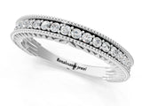 White gold Round Cut Diamond Milgrain Pavé Eternity Band_13