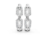 White gold Round Cut Diamond Paperclip Hoop Earrings_4