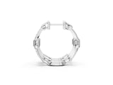 White gold Round Cut Diamond Paperclip Hoop Earrings_5