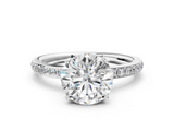 White gold Round Cut Diamond Pavé Band Ring with Four-Prong Setting_55