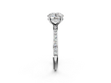 White gold Round Cut Diamond Pavé Band Ring with Four-Prong Setting_57