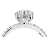 White gold Round Cut Diamond Pavé Band Ring with Four-Prong Setting_59