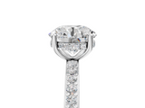 White gold Round Cut Diamond Pavé Band Ring with Four-Prong Setting_60