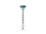 White gold Round Cut Diamond Pavé Band Solitaire Ring with Prong Setting_14