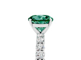 White gold Round Cut Diamond Pavé Band Solitaire Ring with Prong Setting_17
