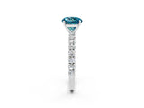 White gold Round Cut Diamond Pavé Band Solitaire Ring with Prong Setting_26