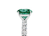 White gold Round Cut Diamond Pavé Band Solitaire Ring with Prong Setting_29