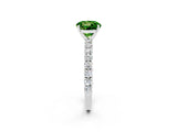 White gold Round Cut Diamond Pavé Band Solitaire Ring with Prong Setting_2